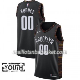 Maillot Enfant Brooklyn Nets Rodions Kurucs 00 2018-19 Nike City Edition Noir Swingman